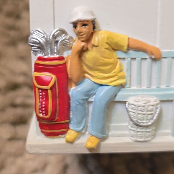 Vintage Golf themed blue white red  tissue box cover golfers clubs cart‎ caddy - Picture 6 of 7